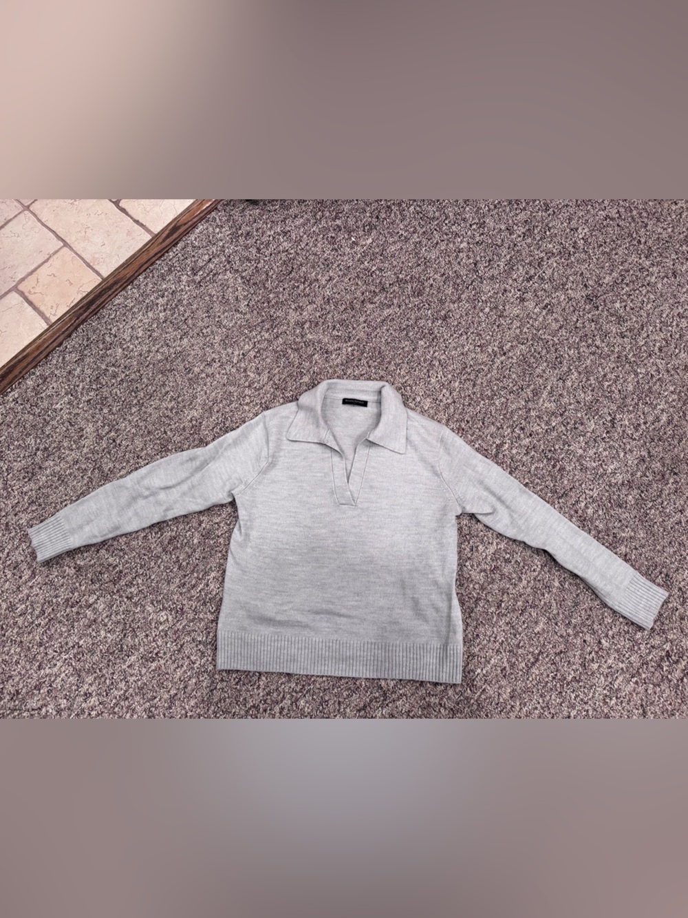 Banana Republic Light Gray Polo Collar Sweater